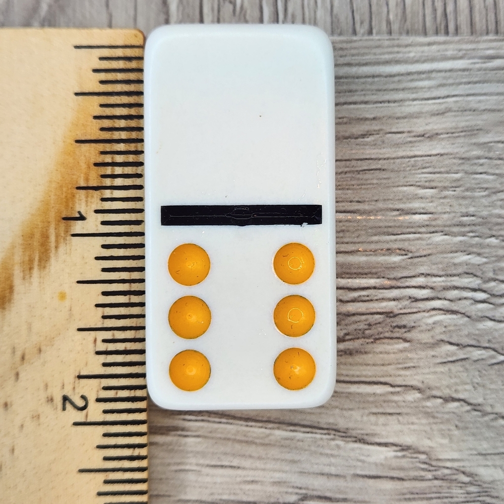 Blank 6 Replacement Dominoes Large Dot Shiny Color 2 X 1 X 5/8th